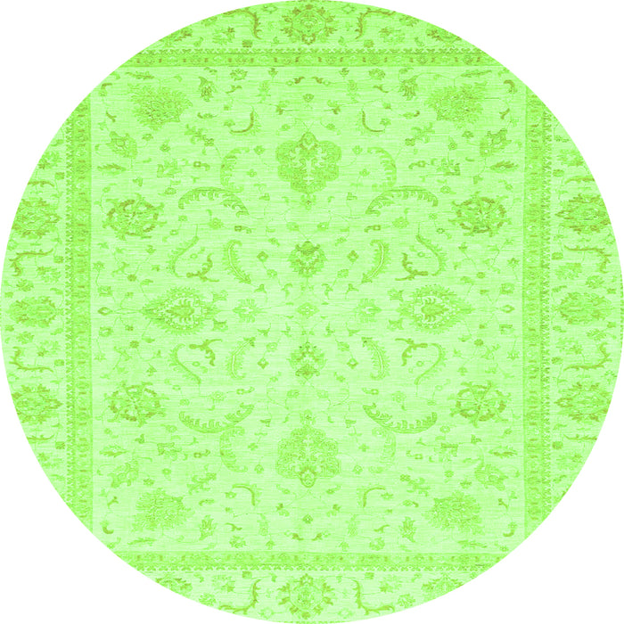 Round Oriental Green Traditional Rug, abs4054grn