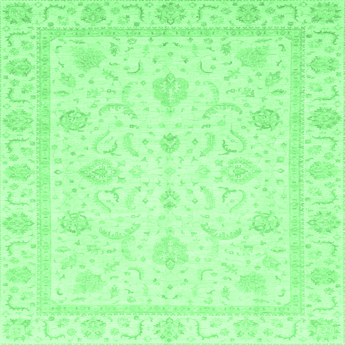 Square Oriental Emerald Green Traditional Rug, abs4054emgrn