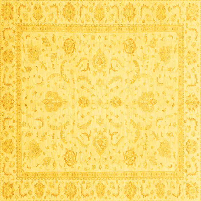 Square Oriental Yellow Traditional Rug, abs4054yw