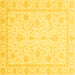 Square Oriental Yellow Traditional Rug, abs4054yw