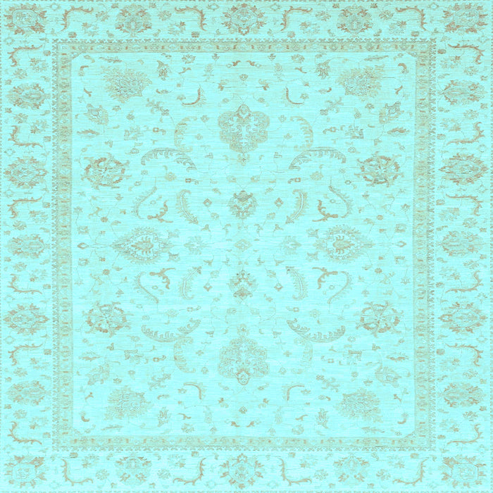 Square Oriental Light Blue Traditional Rug, abs4054lblu
