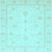 Square Oriental Light Blue Traditional Rug, abs4054lblu