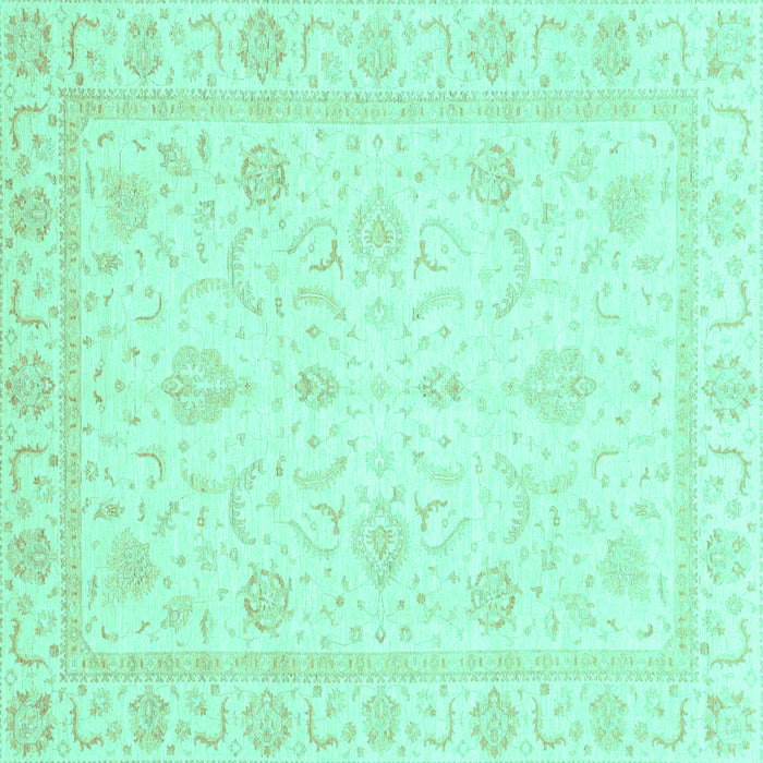 Square Oriental Turquoise Traditional Rug, abs4054turq