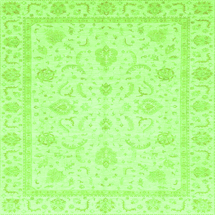 Square Oriental Green Traditional Rug, abs4054grn