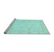 Sideview of Machine Washable Oriental Light Blue Traditional Rug, wshabs4054lblu