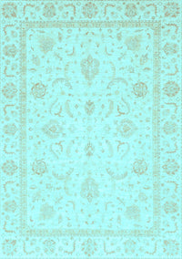 Oriental Light Blue Traditional Rug, abs4054lblu