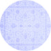 Round Oriental Blue Traditional Rug, abs4054blu