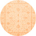 Round Oriental Orange Traditional Rug, abs4054org