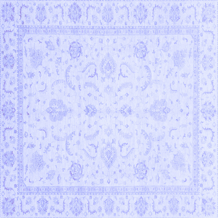 Square Machine Washable Oriental Blue Traditional Rug, wshabs4054blu