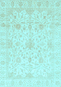 Oriental Light Blue Traditional Rug, abs4055lblu