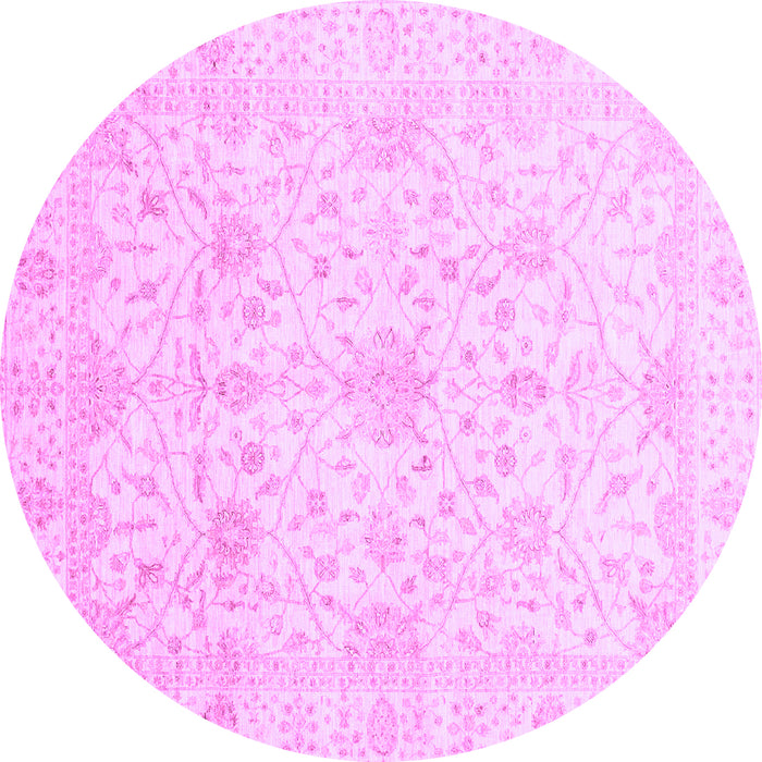 Round Oriental Purple Traditional Rug, abs4055pur
