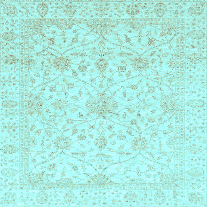 Square Oriental Light Blue Traditional Rug, abs4055lblu