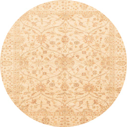 Round Machine Washable Abstract Sun Yellow Rug, wshabs4055