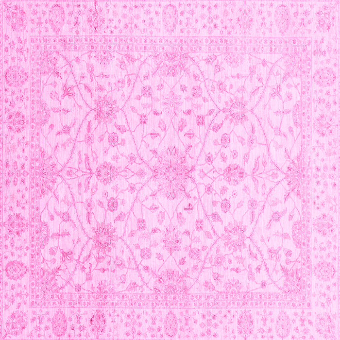 Square Machine Washable Oriental Pink Traditional Rug, wshabs4055pnk
