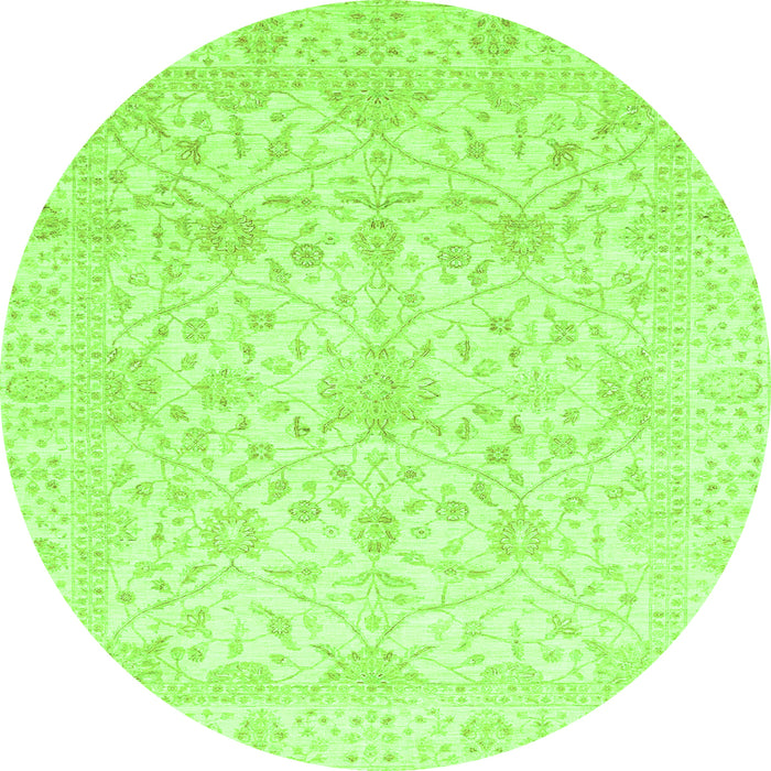 Round Oriental Green Traditional Rug, abs4055grn