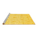 Sideview of Machine Washable Oriental Yellow Traditional Rug, wshabs4055yw