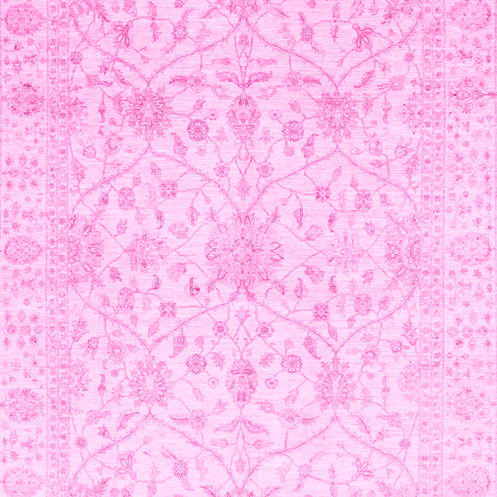 Machine Washable Oriental Pink Traditional Rug, wshabs4055pnk