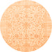 Round Oriental Orange Traditional Rug, abs4055org