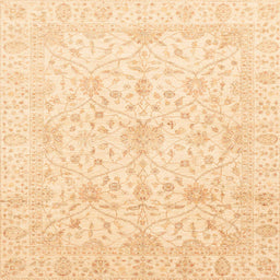 Square Abstract Sun Yellow Oriental Rug, abs4055