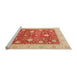 Sideview of Machine Washable Abstract Fire Red Rug, wshabs4056