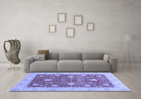 Machine Washable Oriental Blue Traditional Rug, wshabs4056blu