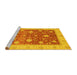 Sideview of Machine Washable Oriental Yellow Traditional Rug, wshabs4056yw