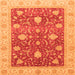 Square Oriental Orange Traditional Rug, abs4056org