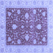 Square Machine Washable Oriental Blue Traditional Rug, wshabs4056blu
