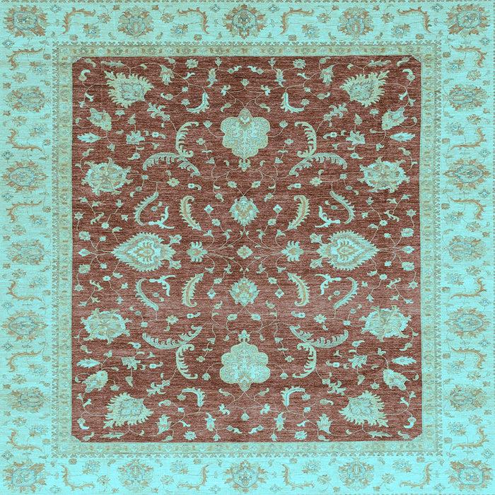 Square Oriental Light Blue Traditional Rug, abs4056lblu