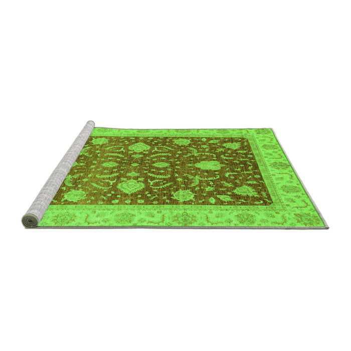 Sideview of Machine Washable Oriental Green Traditional Area Rugs, wshabs4056grn