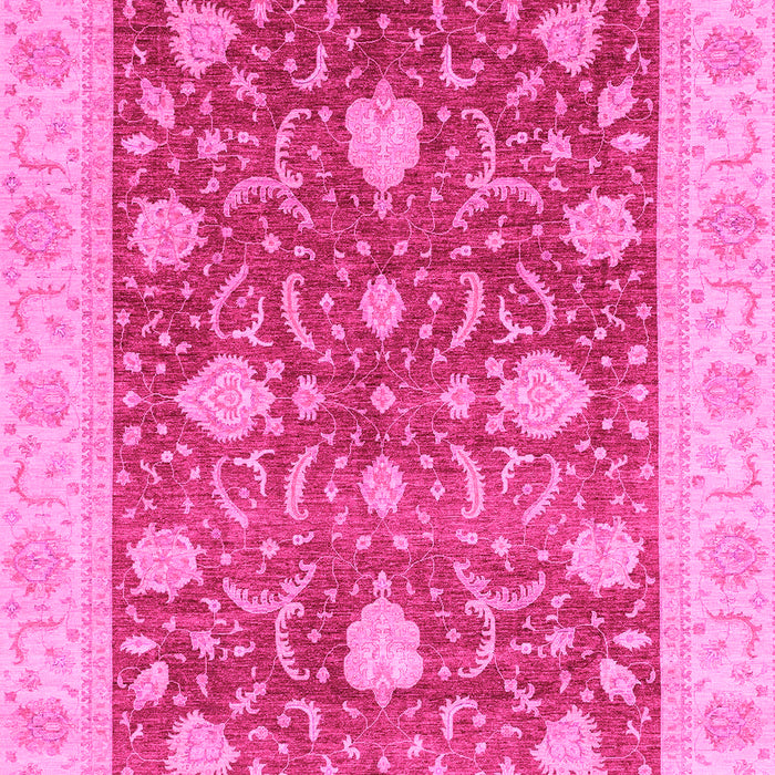Machine Washable Oriental Pink Traditional Rug, wshabs4056pnk