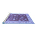 Sideview of Machine Washable Oriental Blue Traditional Rug, wshabs4056blu