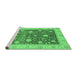 Sideview of Machine Washable Oriental Emerald Green Traditional Area Rugs, wshabs4056emgrn