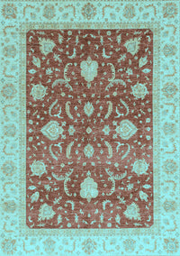 Oriental Light Blue Traditional Rug, abs4056lblu