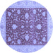 Round Oriental Blue Traditional Rug, abs4056blu