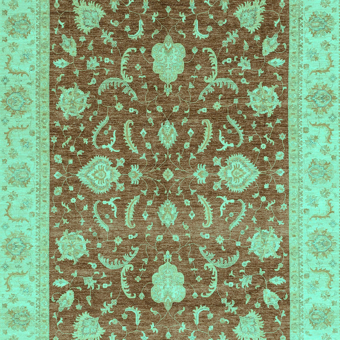 Machine Washable Oriental Turquoise Traditional Area Rugs, wshabs4056turq