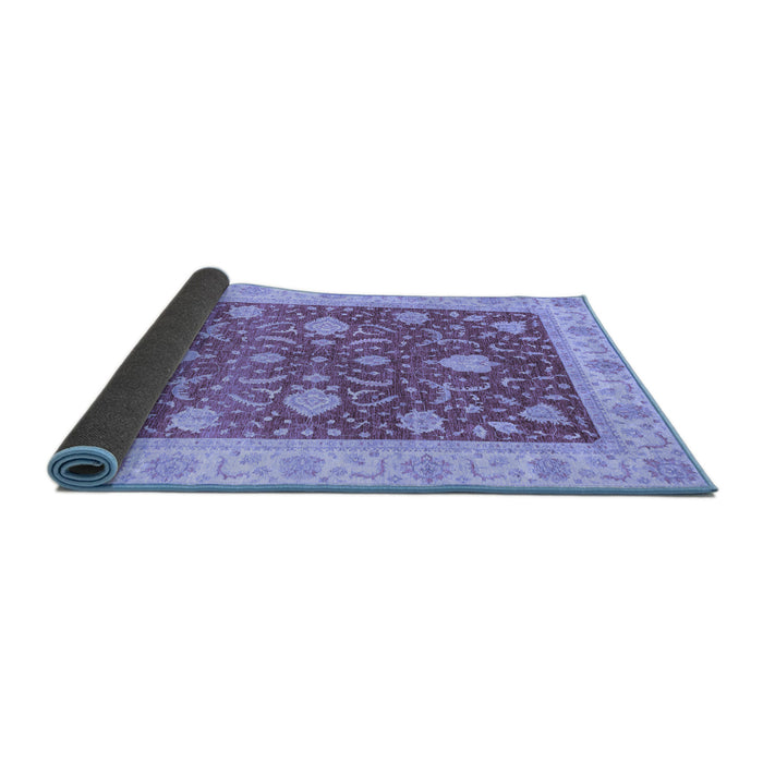 Sideview of Oriental Blue Traditional Rug, abs4056blu
