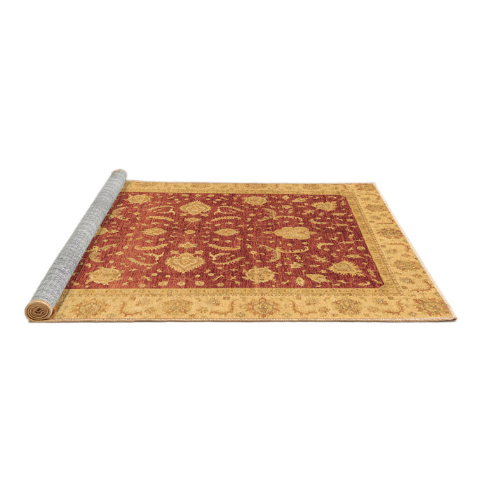 Sideview of Machine Washable Oriental Brown Traditional Rug, wshabs4056brn