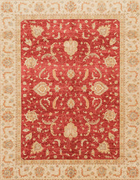 Machine Washable Abstract Fire Red Rug, wshabs4056