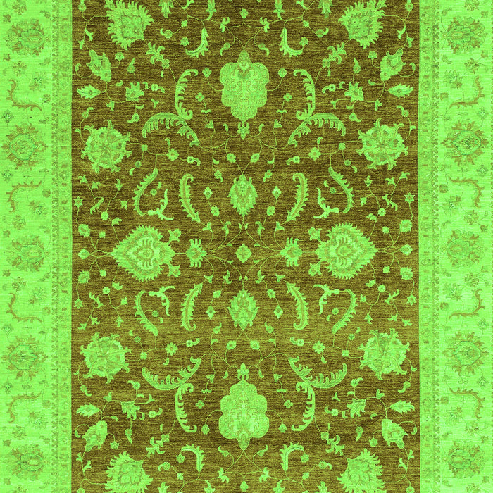 Machine Washable Oriental Green Traditional Area Rugs, wshabs4056grn