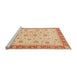Sideview of Machine Washable Abstract Bright Orange Rug, wshabs4057