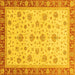 Square Oriental Yellow Traditional Rug, abs4057yw