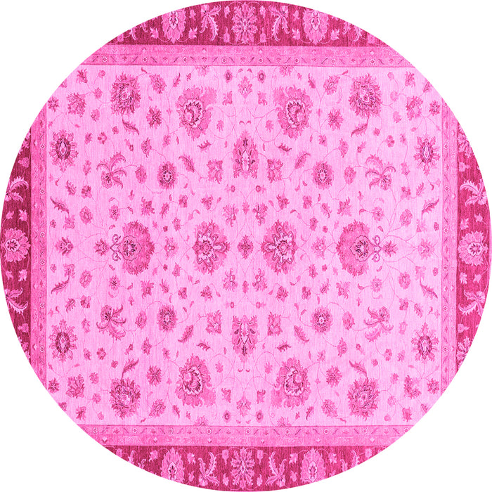 Round Oriental Pink Traditional Rug, abs4057pnk