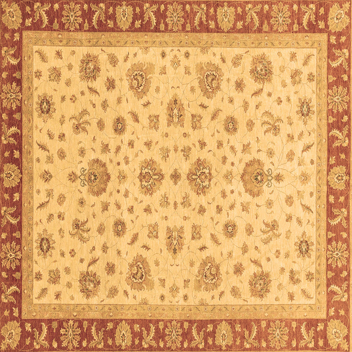 Square Machine Washable Oriental Brown Traditional Rug, wshabs4057brn