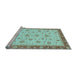 Sideview of Machine Washable Oriental Light Blue Traditional Rug, wshabs4057lblu