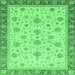 Square Oriental Emerald Green Traditional Rug, abs4057emgrn