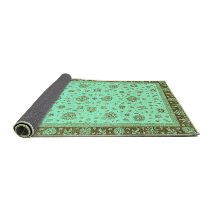 Sideview of Oriental Turquoise Traditional Rug, abs4057turq