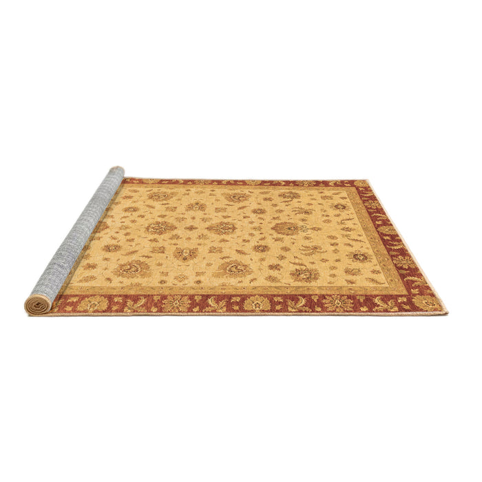 Sideview of Machine Washable Oriental Brown Traditional Rug, wshabs4057brn