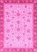 Machine Washable Oriental Pink Traditional Rug, wshabs4057pnk