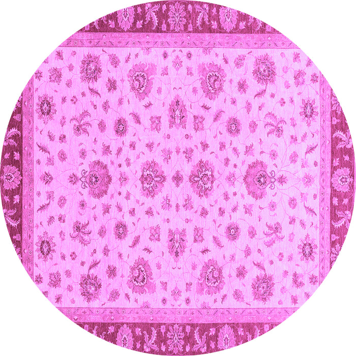 Round Machine Washable Oriental Purple Traditional Area Rugs, wshabs4057pur